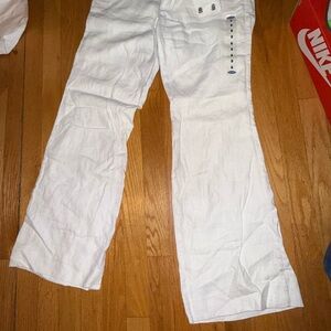 Old Navy White Linen Trousers